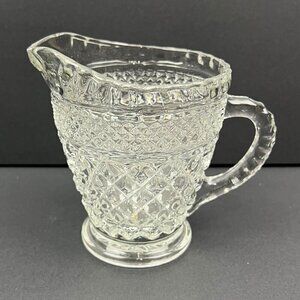 Anchor Hocking Wexford Glass Creamer Diamond Pattern Pressed Glass